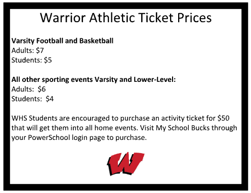 Warrior Athletic Ticket Prices
